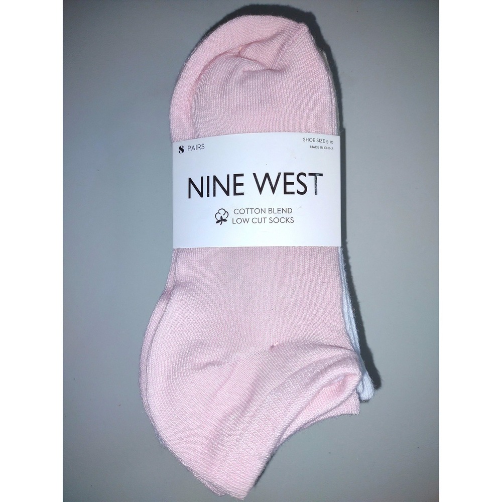 Nine West Cotton Blend Low Cut Socks 8 Pairs Shoe Size 5-10